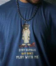 Stay Humble-Front Print Double Sleeve Drop Shoulder T-Shirt