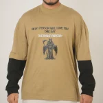 The Right Person-Front Print Double Sleeve Drop Shoulder T-Shirt