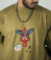 Spider-love-front print Double Sleeve Drop Shoulder T-Shirt