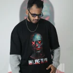 Joke to you-Front Print Double Sleeve Drop Shoulder T-Shirt