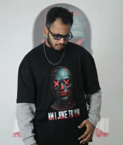 Joke to you-Front Print Double Sleeve Drop Shoulder T-Shirt