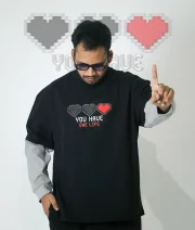 One Life-Front Print Double Sleeve Drop Shoulder T-Shirt