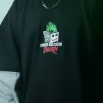 Burn world-Both print Double Sleeve Drop Shoulder T-Shirt