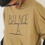 BALNCEA-Front Print Double Sleeve Drop Shoulder T-Shirt