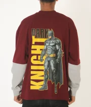 Batman-Both print Double Sleeve Drop Shoulder T-Shirt - Image 2