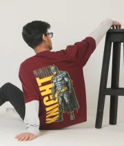 Batman-Both print Double Sleeve Drop Shoulder T-Shirt - Image 5