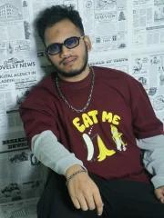 Eat Me-Front Print Double Sleeve Drop Shoulder T-Shirt - Image 3