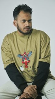 Spider-love-front print Double Sleeve Drop Shoulder T-Shirt - Image 3