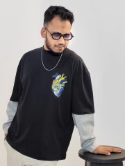 Real Madrid-Both print Double Sleeve Drop Shoulder T-Shirt - Image 3