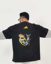 Real Madrid-Both print Double Sleeve Drop Shoulder T-Shirt - Image 2