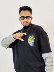 Real Madrid-Both print Double Sleeve Drop Shoulder T-Shirt