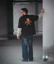 Iron Maiden-Both Print Double Sleeve Drop Shoulder T-Shirt - Image 3