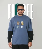 Am pm Front Print Double Sleeve Drop Shoulder T-Shirt - Image 4