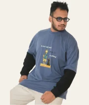 We Don't talk-Front Print Double Sleeve Drop Shoulder T-Shirt - Image 2