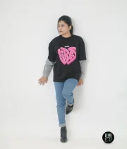 Good Vibes-Front Print Double Sleeve Drop Shoulder T-Shirt - Image 3