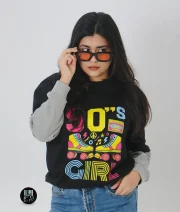 90s Girl-Front Print Double Sleeve Drop Shoulder T-Shirt - Image 4