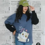 Don't Kiss Me-Front Print Double Sleeve Drop Shoulder T-Shirt