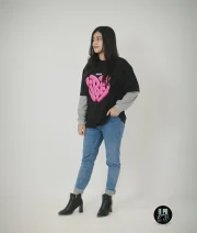 Good Vibes-Front Print Double Sleeve Drop Shoulder T-Shirt - Image 2