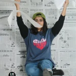 Girl Power-Front Print Double Sleeve Drop Shoulder T-Shirt