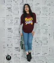 Mama's Girl-Front Print Full Sleeve Drop Shoulder T-Shirt - Image 5