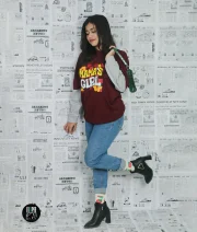 Mama's Girl-Front Print Full Sleeve Drop Shoulder T-Shirt - Image 3