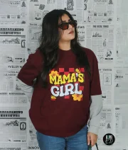 Mama's Girl-Front Print Full Sleeve Drop Shoulder T-Shirt - Image 2