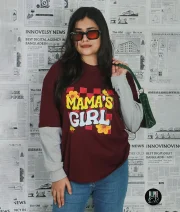 Mama's Girl-Front Print Full Sleeve Drop Shoulder T-Shirt - Image 4