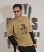 Pen is-Front Print Full Sleeve Drop Shoulder T-Shirt - Image 3