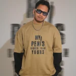 Pen is-Front Print Full Sleeve Drop Shoulder T-Shirt