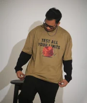 Test All-Front Print Full Sleeve Drop Shoulder T-Shirt - Image 5