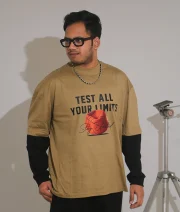 Test All-Front Print Full Sleeve Drop Shoulder T-Shirt - Image 2