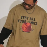 Test All-Front Print Full Sleeve Drop Shoulder T-Shirt