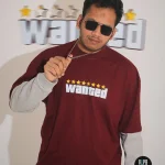 Wanted-Front Print Maroon Drop Shoulder T-Shirt